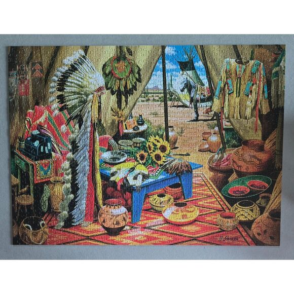 MasterPieces Trading Post 1000 pc Hiroaki Shioya Complete Preowned Southwestern - Picture 3 of 5